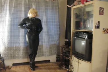 Fetish Trans - Catsuited Dollification  Masturbation